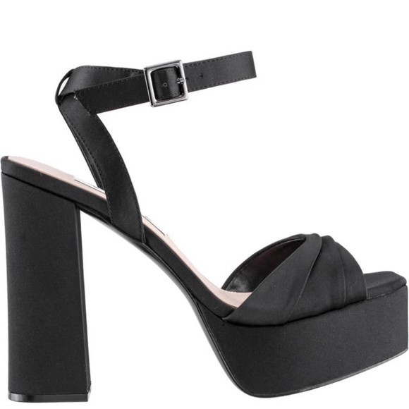NWT Nina Dorcas Black Satin Platform sandal size 11 - Picture 2 of 3